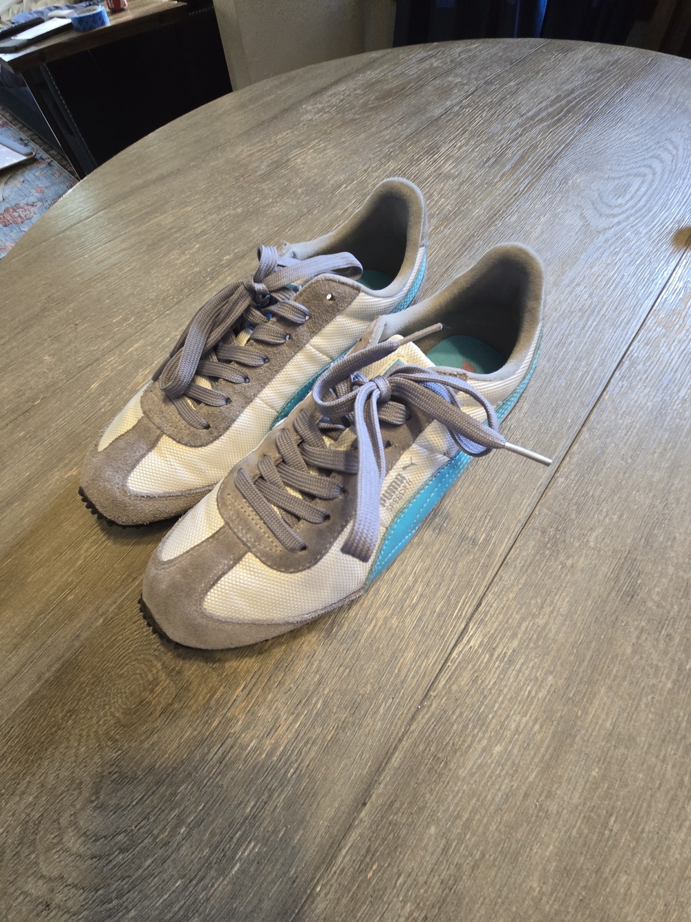 Puma Gray and Teal Women's Sneakers